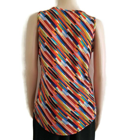Ultra Teeze Women's Caged Neck Sleeveless Multicolor Blouse Size Medium - Picture 3 of 7